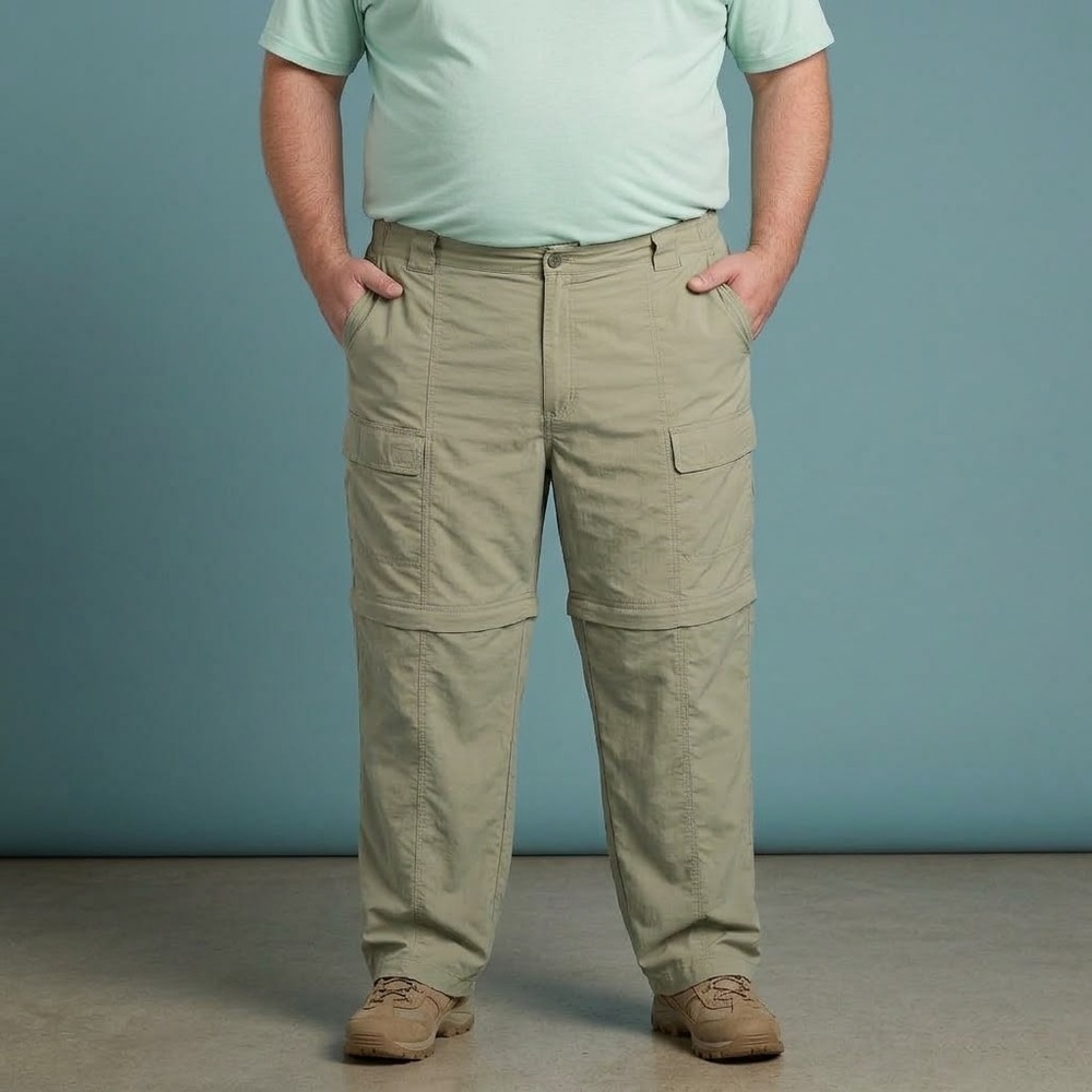 World Wide Sportsman Convertible Fishing Pants Mens 3XL Tan Nylon‎ EUC